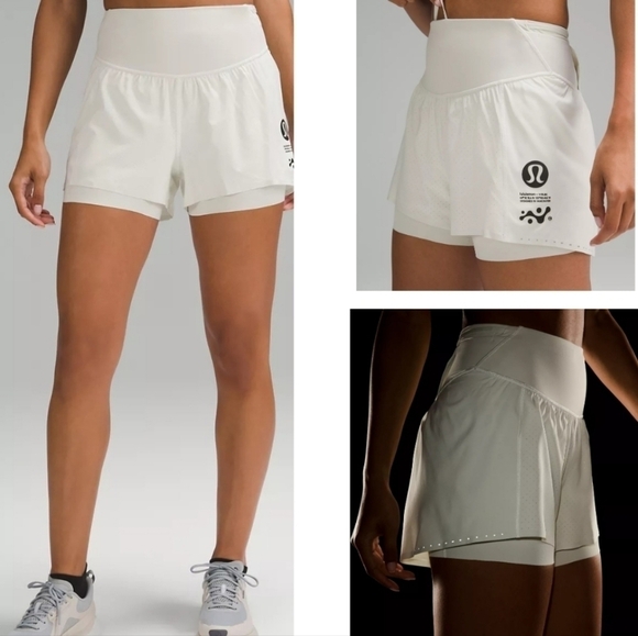 Lululemon Nulux Road To Trail HR Short 4" AIR-SENSE PERFORATION BONE/BONE Size 0 - Picture 10 of 10